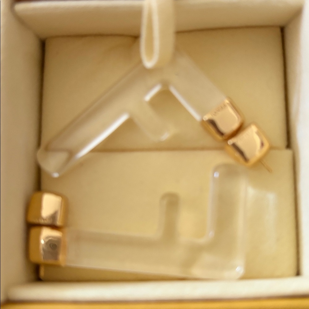 FENDI F RESIN CONVERTIBLE DROP EARRINGS